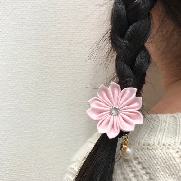 桜のつまみ細工ヘアゴム セット 4枚目の画像