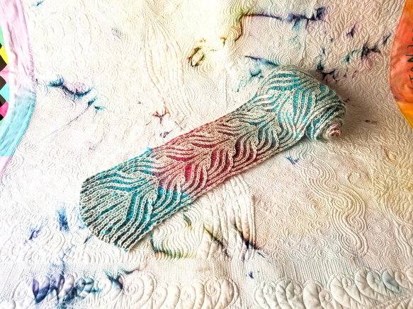 VIKINGスカーフ　ブリオッシュ編み 2枚目の画像