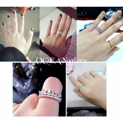 送料無料 7号 シルバー プラチナ加工 スーパーCZダイヤモンド クラウン