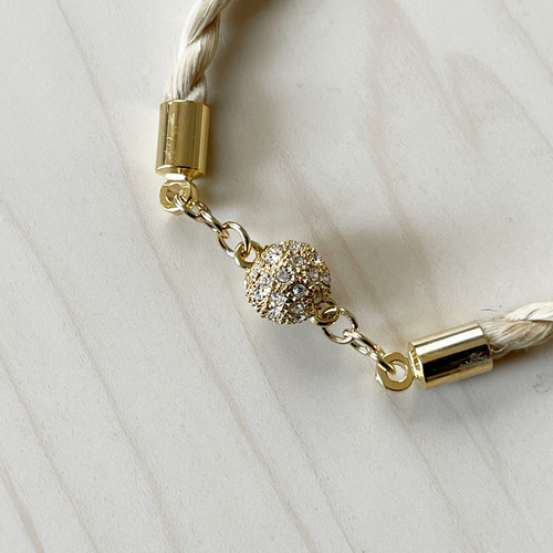 邪気を祓い幸運を引き寄せる精麻ブレスレット しめ縄ブレス GOLD