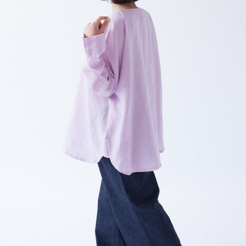 リネンのストレートシャツ ラベンダー シャツ pecora 通販