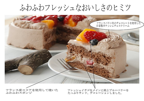 クリスマス限定　送料無料！！クリスマスチョコデコレーションケーキ 2枚目の画像