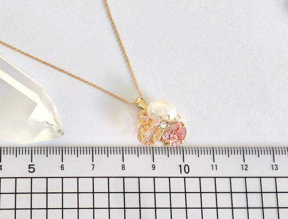 ♡淡水真珠とスワロフスキー☆宝石箱のようなネックレス 6枚目の画像