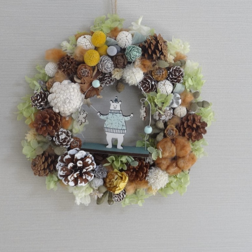 rina様ご予約品『くまさんのクリスマスリース』 リース flower Sakura 