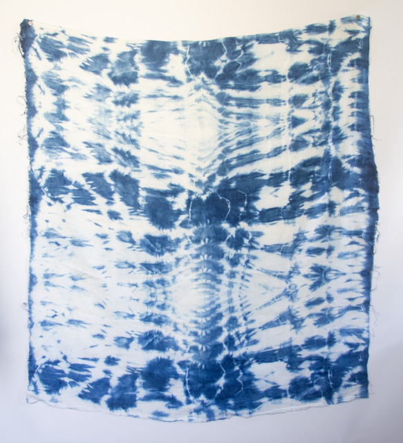 藍染ベルギーリネン（糸番手1/50） テーブルクロス・小物作りなどに 1枚目の画像