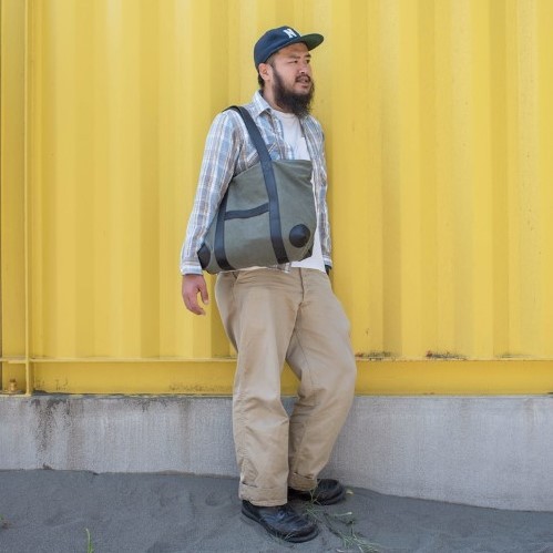 STROLL BAG POI-bag ヴィンテージ帆布トートバッグ カーキ