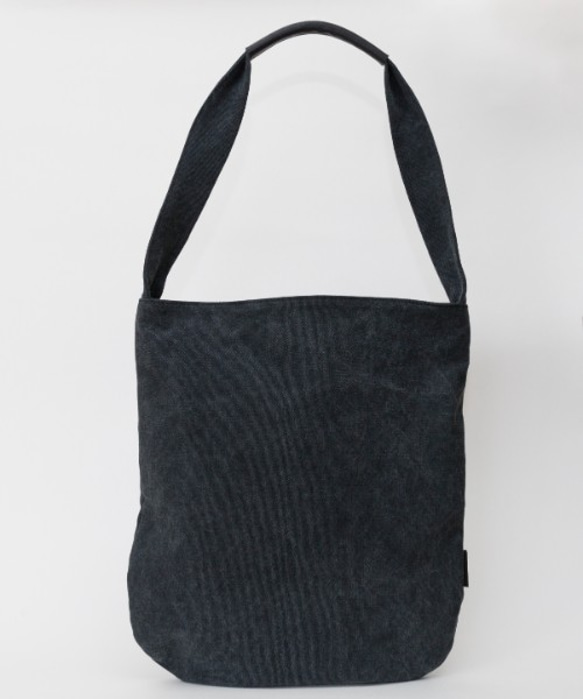 STROLL BAG ZUDA-bag ヴィンテージ帆布 ワンショルダートートバッグ ブラック 2枚目の画像