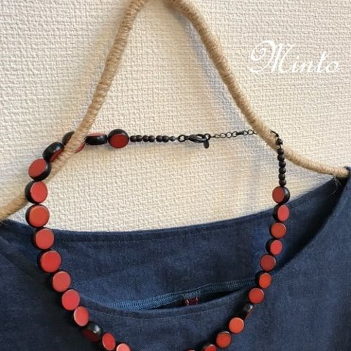 受注作品】起毛リネンのワンピース渋い青（藍鉄色・鉄紺色