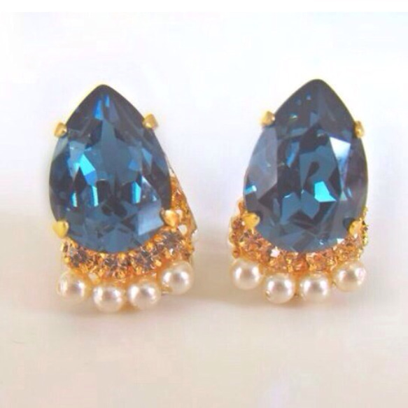 Pear shape Swarovski Earrings/Pierce 3枚目の画像