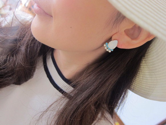 Pear shape Swarovski Earrings/Pierce 4枚目の画像