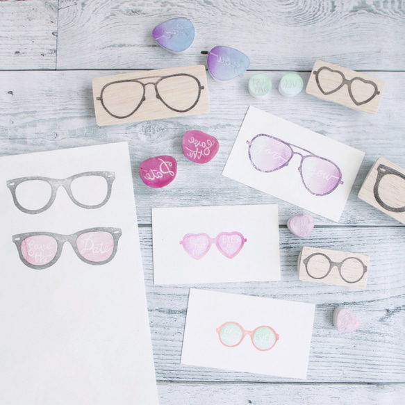 文字入れできる！サングラス＆めがねのスタンプ はんこ・スタンプ