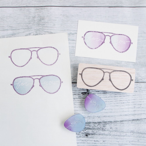 文字入れできる！サングラス＆めがねのスタンプ はんこ・スタンプ