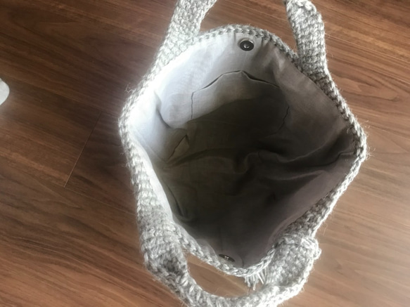 訂製珍珠籃袋（灰色/有內布） 第3張的照片