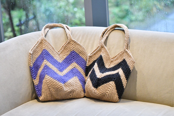 ジグザグバッグ（M,Lサイズ）受注製作 1枚目の画像