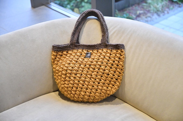 圖案手提袋（芥末色）定制 第1張的照片