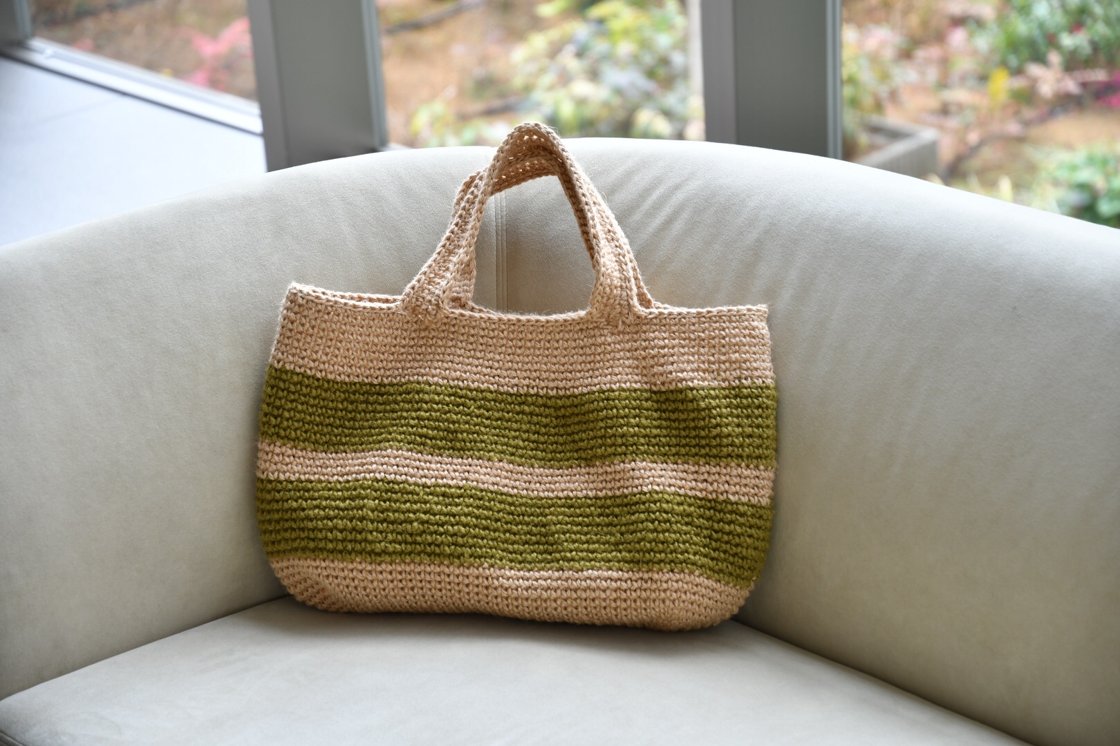 トートバッグＬＬ（ベージュ×カーキ）受注製作