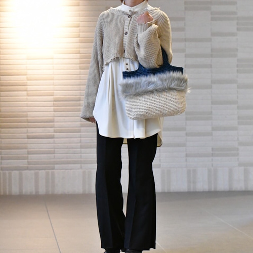 ファーバッグ・バイカラー（受注製作） かごバッグ amitiku 通販