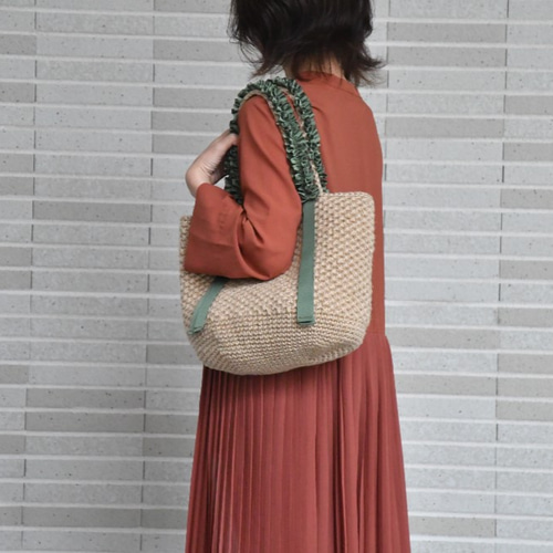 【美品】【値下げ】babaco フリル付きハンドバッグ ポシェット レース ハンドバッグ レディース かごバッグ