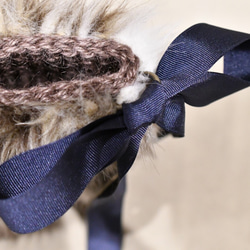 環形手柄毛皮包（棕色）（客製化） 第4張的照片