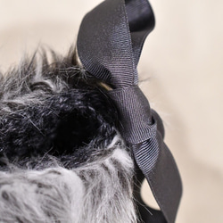 リングハンドル ファーバッグ（ブラック）（受注製作） 4枚目の画像