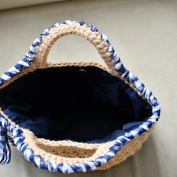 絲帶手柄籃袋（帶襯裡，定制） 第4張的照片