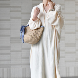 絲帶手柄籃袋（帶襯裡，定制） 第2張的照片