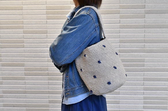 ワンハンドルのバケツバッグ 全2色（受注製作） 4枚目の画像