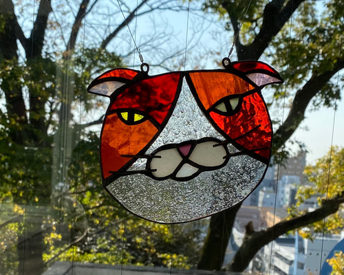 アメリカ ステンドグラス Cat 猫シカゴ美術館グラスマスターズ社にゃんこ アメリカ ステンドグラス Cat 猫シカゴ美術館グラスマスターズ社にゃんこ