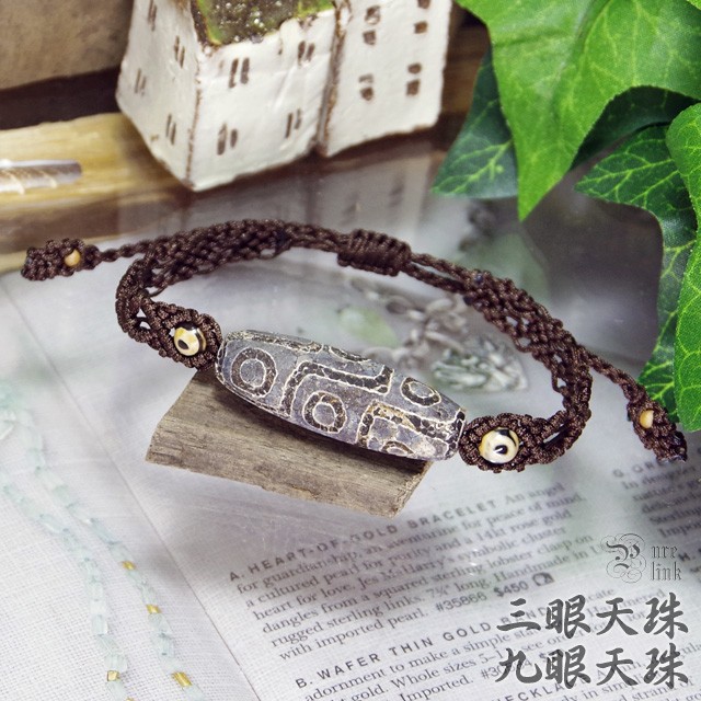 ハンドメイド 十五眼天珠、天然石ブレスレット