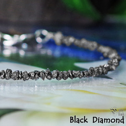 不滅の輝きを持つ宝石『ブラックダイヤモンド』輝く極細ブレスレット 2枚目の画像