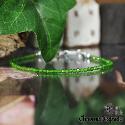 宝石質☆『クロムダイオプサイト』理性と知性を表す魔石輝くカット極細