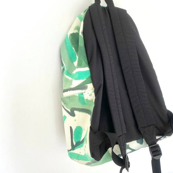 《ワケあり特価》backpack / 手染めの帆布リュックサック 背中芯無し / Leaf 5枚目の画像