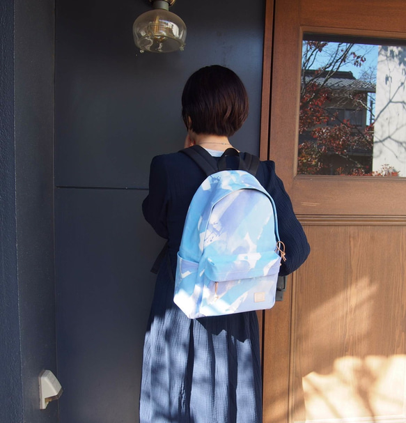 《ワケあり特価》backpack / 手染めの帆布リュックサック 背中芯無し / Leaf 8枚目の画像