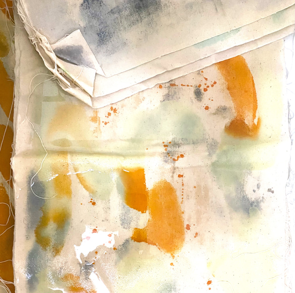 手染めの帆布ショルダーバッグ / palette-orange (グレーベルト) 5枚目の画像