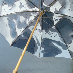 Parasol / 手染めの日傘・コットンパラソル / palette gray 5枚目の画像