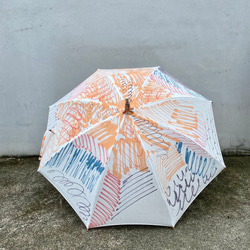 Parasol / 手染めの日傘・コットンパラソル / On paper - orange 5枚目の画像