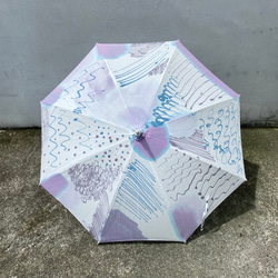 Parasol / 手染めの日傘・コットンパラソル / On paper - purple 4枚目の画像