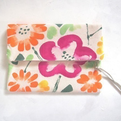 ■SALE!!■ clutch bag / flower garden / 帆布8号　手染めキャンバスクラッチバッグ 2枚目の画像