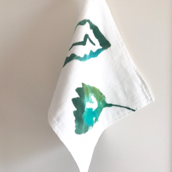 hand-towel / leaf / ハンドプリントのタオルハンカチ 2枚目の画像