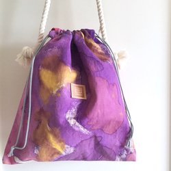bag / palette / purple / 手染めの帆布ショルダーバッグ 紫 コットン100% 1枚目の画像