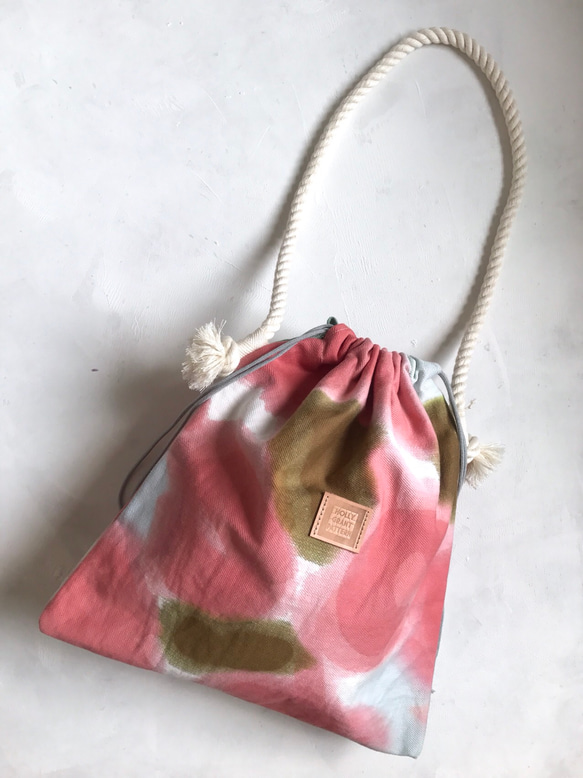 bag / palette / brown / 手染めのデニムショルダーバッグ ブラウン コットン100% 3枚目の画像