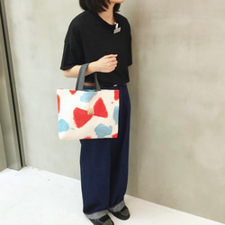 tote bag / sunbeams leaves / perple / 手染めの帆布トートバック A4 4枚目の画像