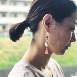 《再販》pierce or earring / MIXピアス(イヤリング無料変更可) red×white 4枚目の画像