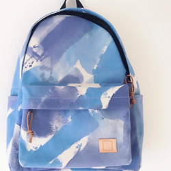 backpack / 手染めの帆布リュックサック / palette blue 2枚目の画像