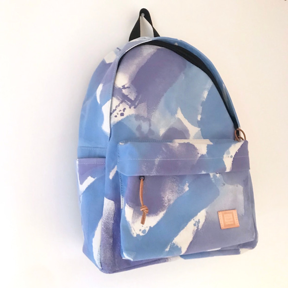 backpack / 手染めの帆布リュックサック / palette blue 3枚目の画像