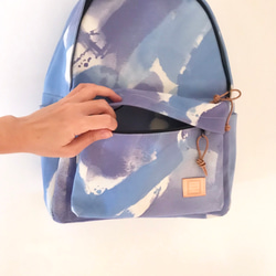 backpack / 手染めの帆布リュックサック / palette blue 5枚目の画像