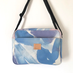 【かず様 お取り置き商品】shoulder bag / 手染めの帆布ショルダーバッグ / palette blue 3枚目の画像