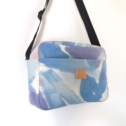 【かず様 お取り置き商品】shoulder bag / 手染めの帆布ショルダーバッグ / palette blue 4枚目の画像