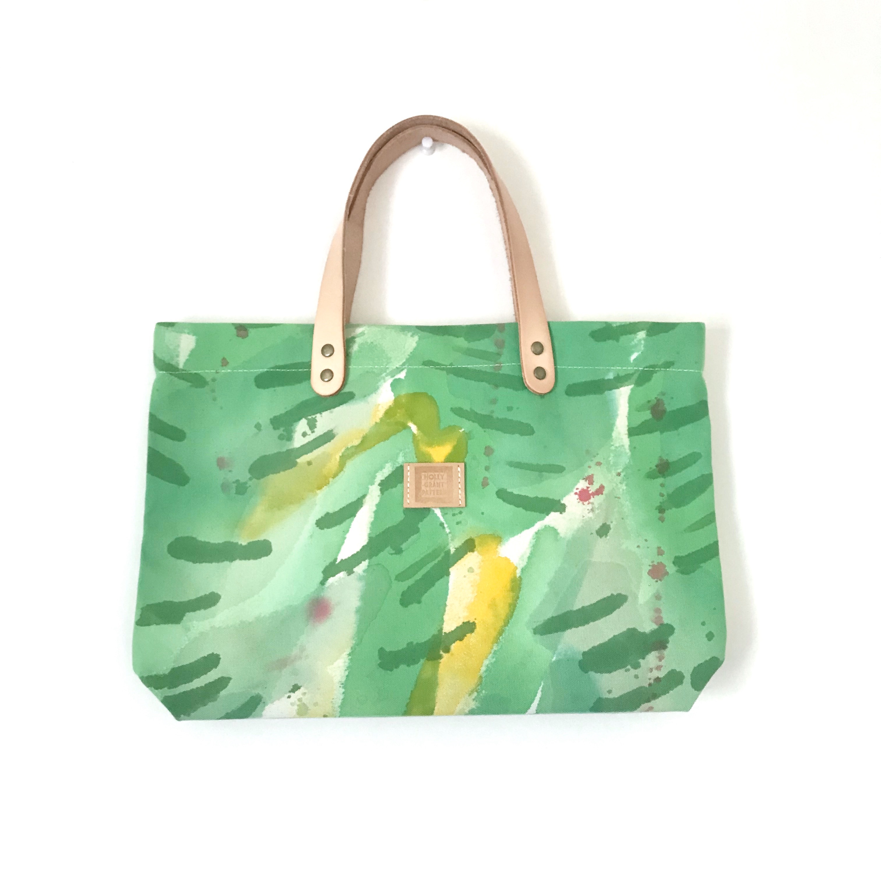 《ワケあり特価》手染めの帆布トートバック A4 (レザーハンドル・ポケット・スナップ付) / Bushes