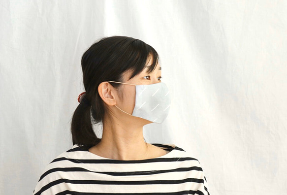 【即納】手染めの立体布マスク(内側ダブルガーゼ使用) 大人サイズ 4枚目の画像